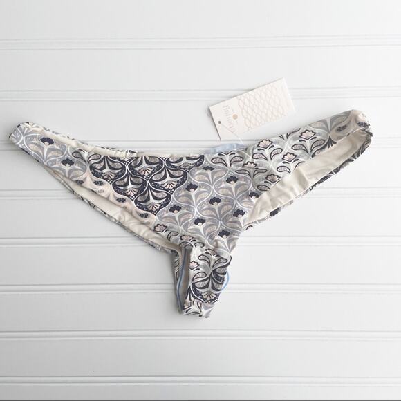 REVOLVE Eberjey M Grey Boho Floral Cheeky Low Rise Bikini Swimsuit Bottoms - Picture 6 of 10